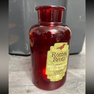 Red Bath Elixir - Halloween decor - includes battery operated candle